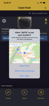 Screenshot Mobile Location request