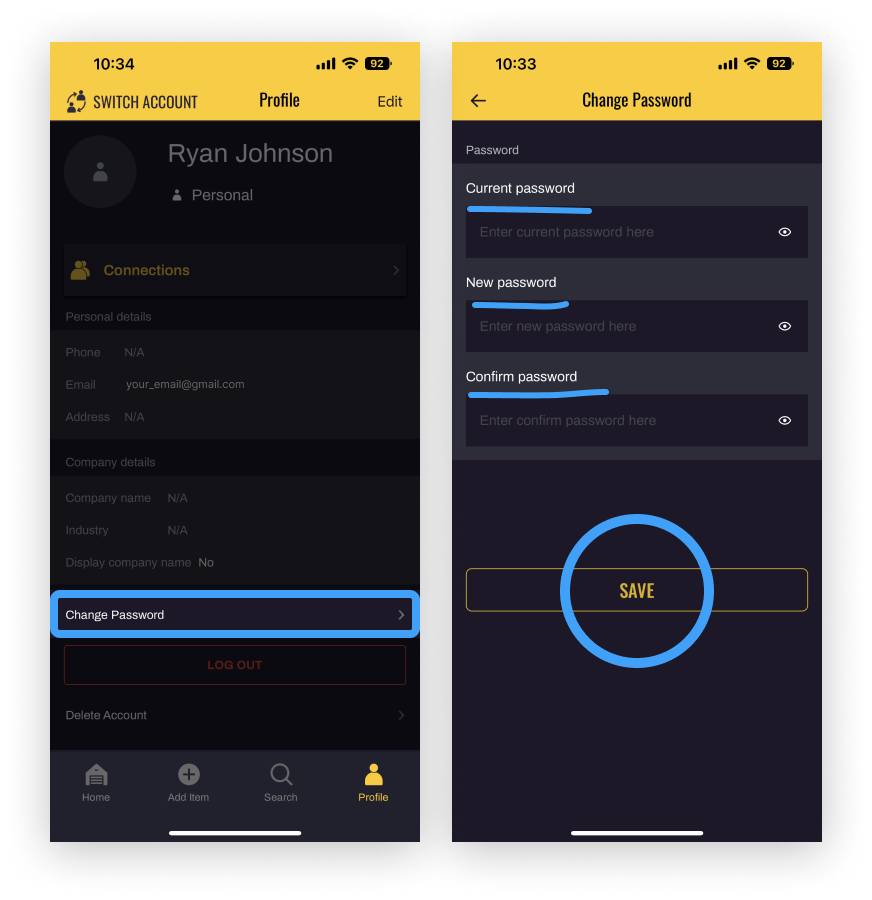 Profile O2 Website Change Password Profile