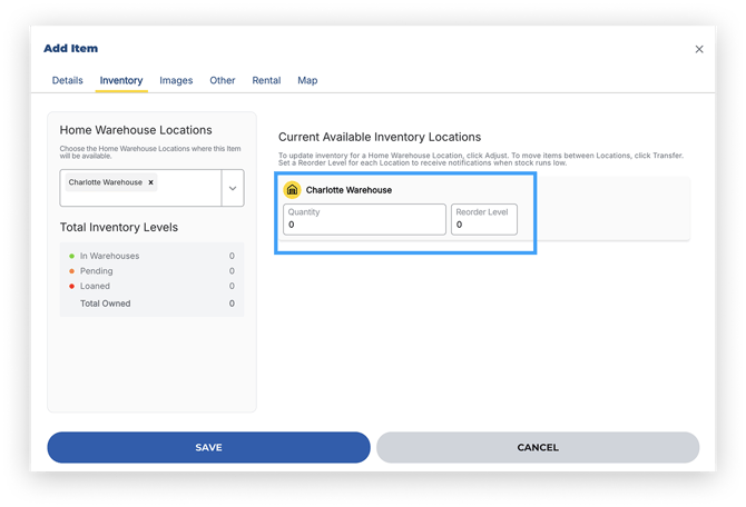 consumables reorder level