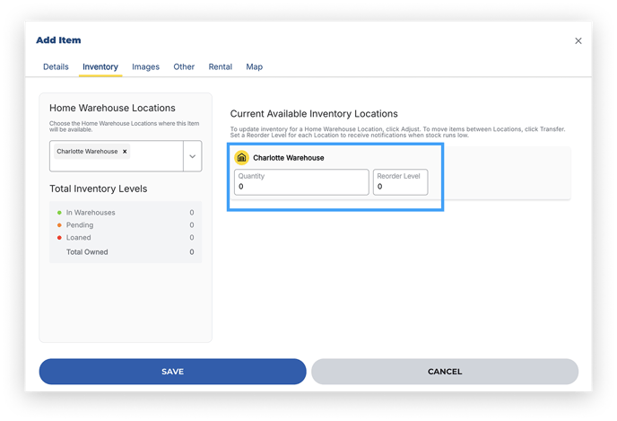 consumables reorder level