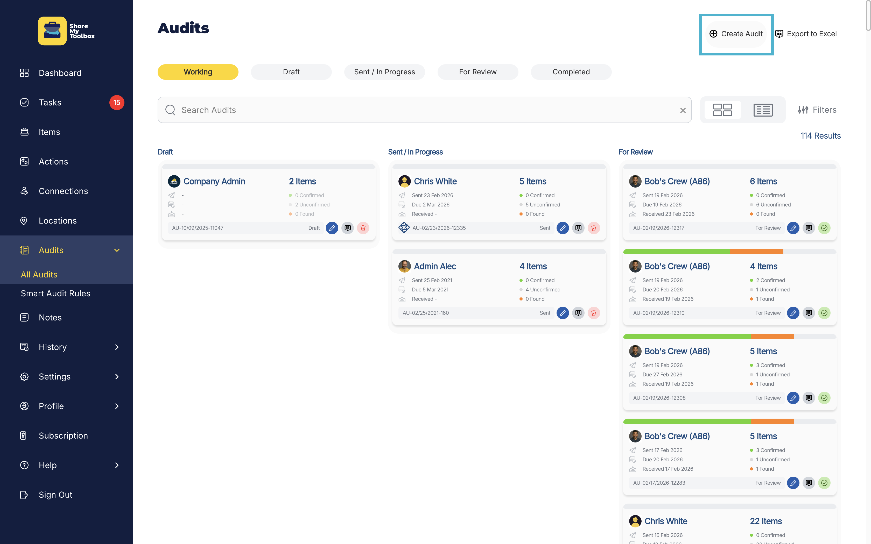 Receiving Audit Creating, Receiving, and Conducting an Audit
