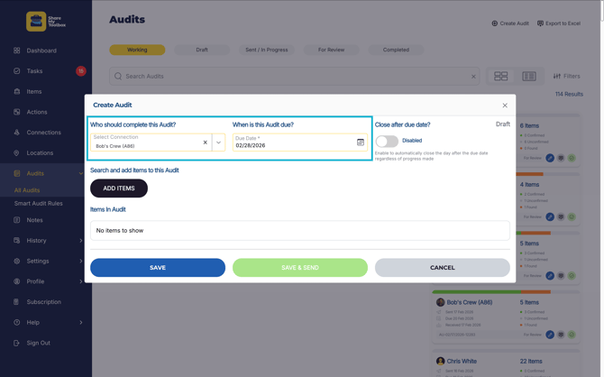 Audits-Create New-Who and When