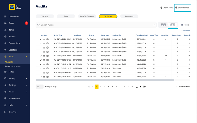 Audits-Download Multiple
