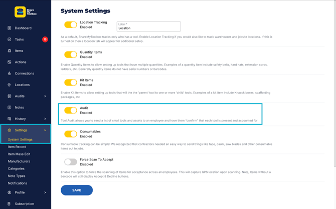 Audits-Enable Audits