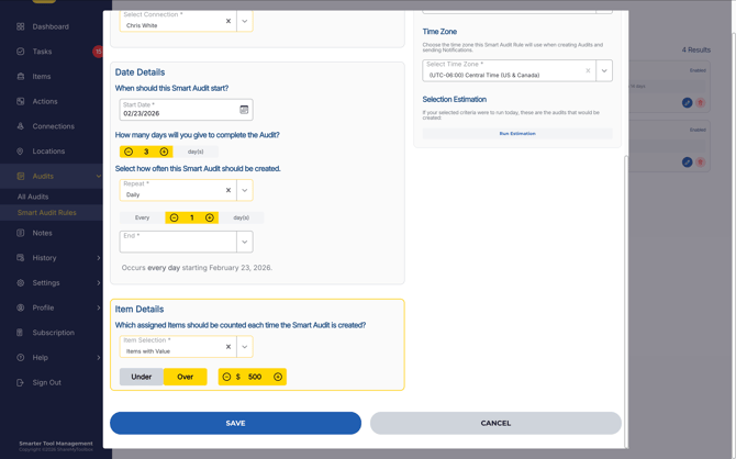 Audits-Smart Audit-Add-Item Details