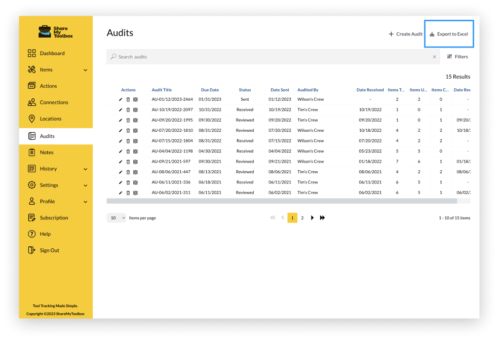 Creating, Receiving, and Conducting an Audit