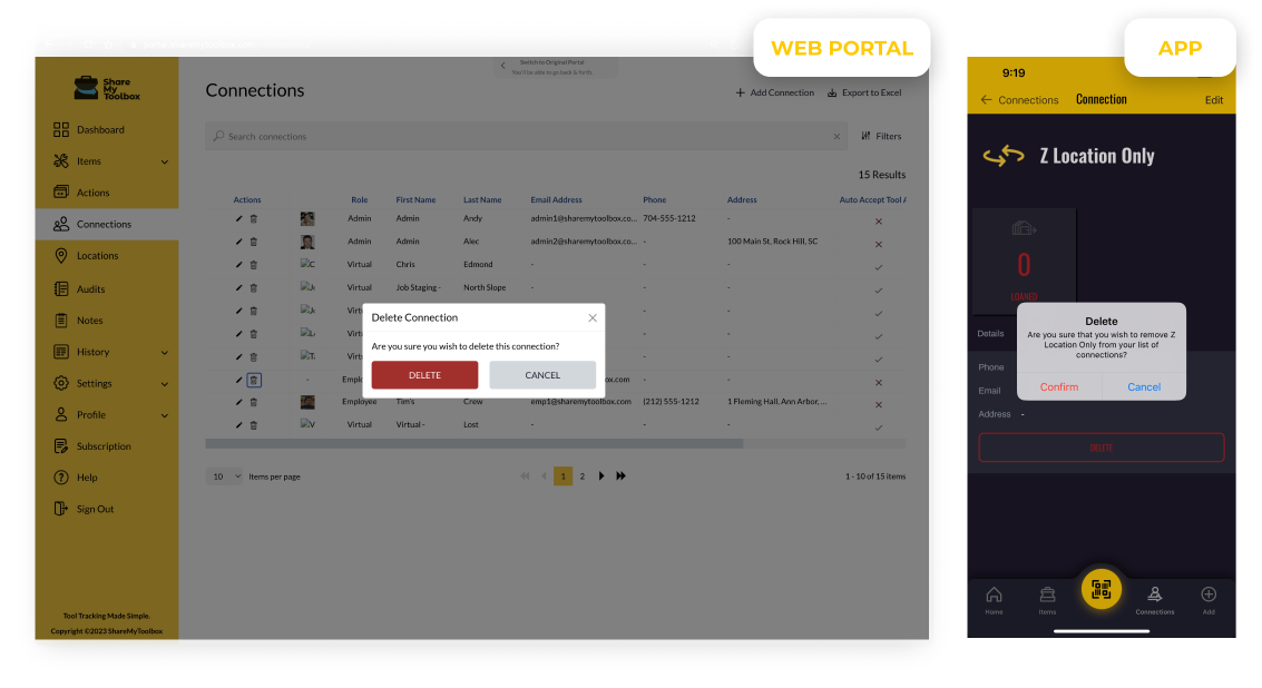 Add, Edit, Delete Connections