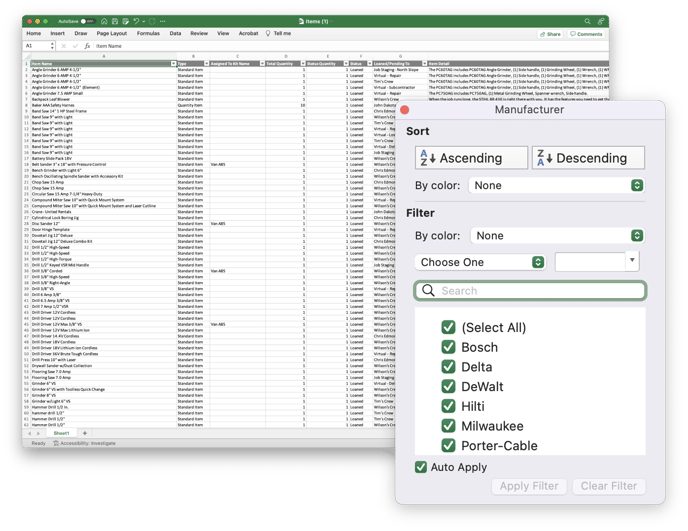 export-excel file