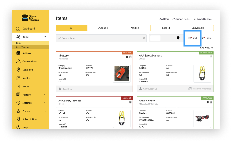 Item Views, Search and Filter