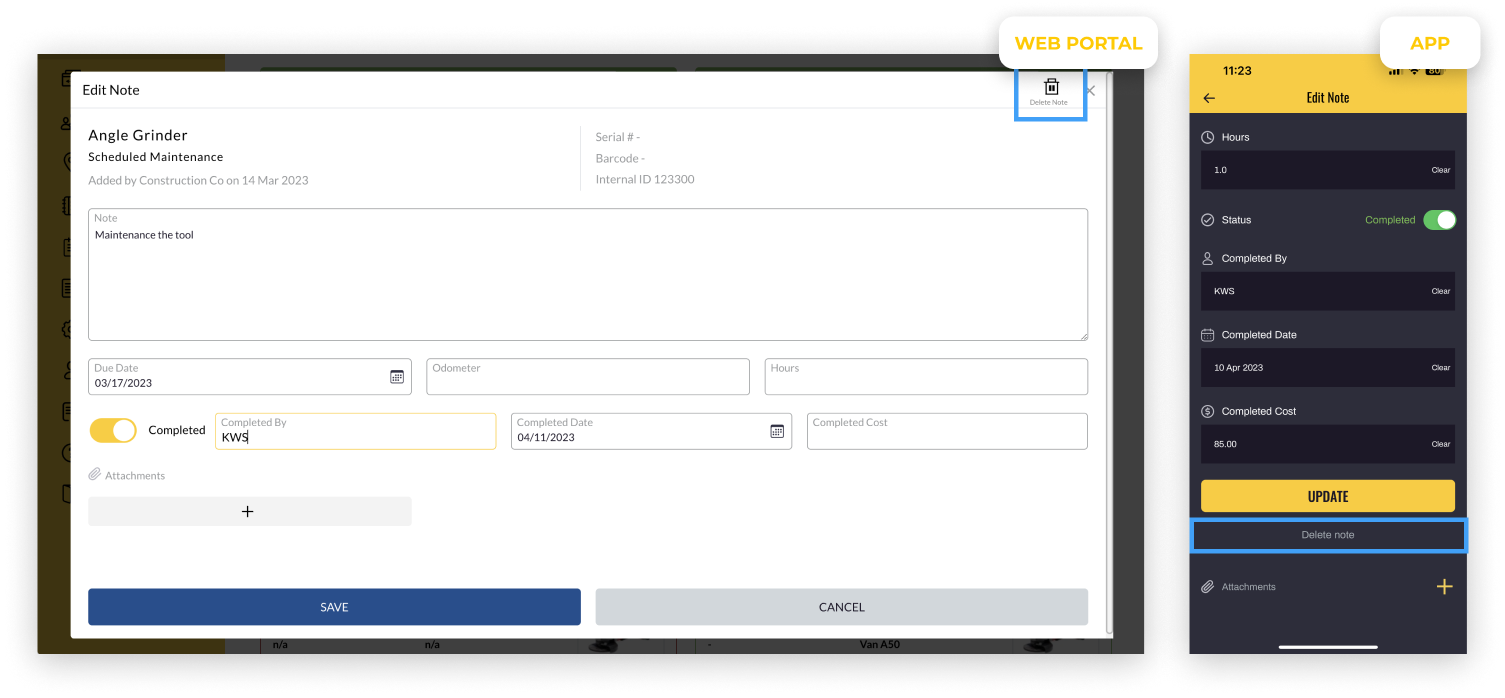 Add, Edit, Delete Notes